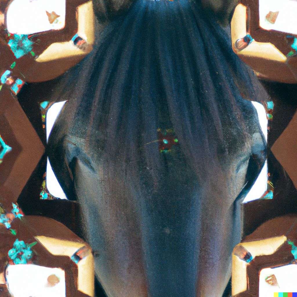 a horse as viewed through a kaleidoscope